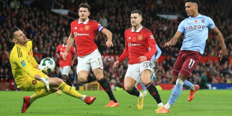 مباراة أستون فيلا ومانشستر يونايتد الدوري الانجليزي وتردد القنوات الناقلة