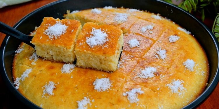 بسبوسة كيكة سميد بالزبادي السر وراء كيكة مرملة ذهبية المذاق