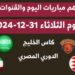 مواعيد مباريات اليوم الثلاثاء 31 ديسمبر 2024 مع القنوات الناقلة 2 مواعيد مباريات اليوم الثلاثاء 31 ديسمبر 2024 مع القنوات الناقلة