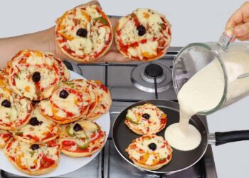 ميني بيتزا سائلة في المقلاة الحل المثالي لتحضير بيتزا سريعة ولذيذة