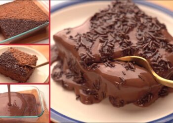 طريقة عمل كيكة الشوكولاتة الهشة مع صوص لذيذ بطريقة اقتصادية وسريعة