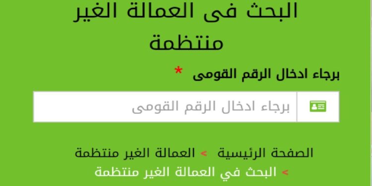 رابط الاستعلام عن قيمة منحة العمالة غير المنتظمة بالرقم القومي: اعرف تفاصيل المنحة