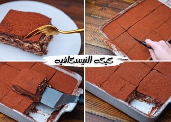 وصفة كيكة النسكافيه بطعم الكابتشينو بدون فرن خلال 10 دقائق فقط