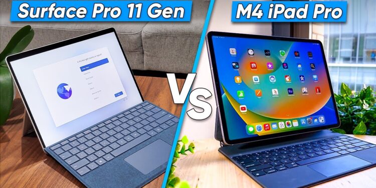 معركة الأجهزة اللوحية Microsoft Surface Pro ضد iPad Pro M4 1 معركة الأجهزة اللوحية Microsoft Surface Pro ضد iPad Pro M4
