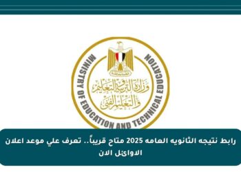 رابط نتيجة الثانوية العامة 2025 متاح الآن وترقب إعلان الأوائل خلال ساعات