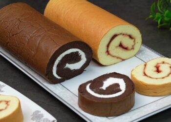 وصفة سويسرول سهلة وسريعة بدون دقيق ولا فرن في 10 دقائق