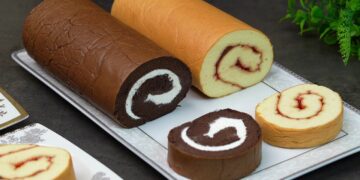 وصفة سويسرول سهلة وسريعة بدون دقيق ولا فرن في 10 دقائق